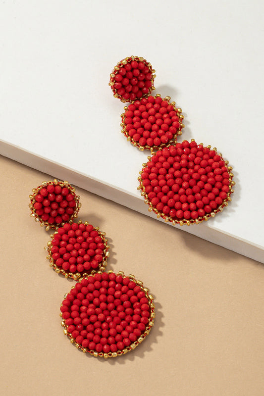 Beaded Disk Earrings