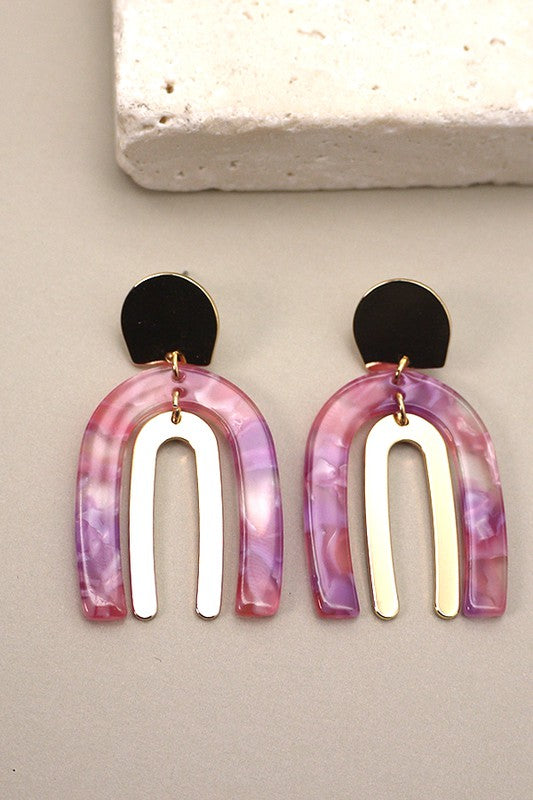 Acrylic+Metal Earrings