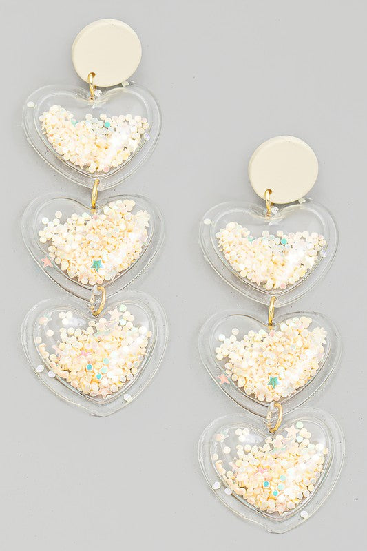 Glitter Heart Earrings