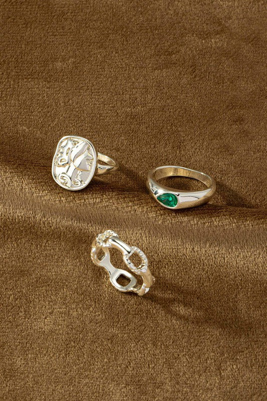 Emerald Ring Set