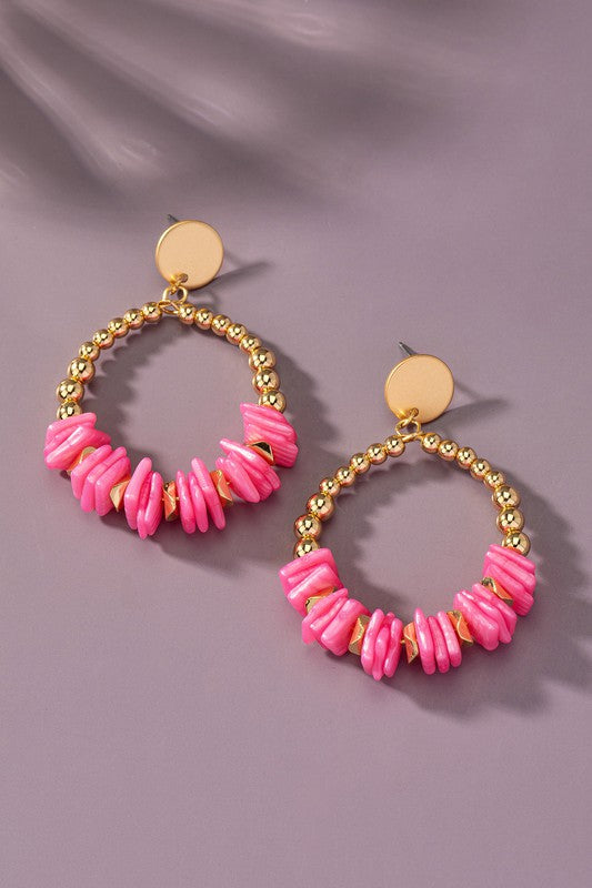 Pink Glimmer Hoops