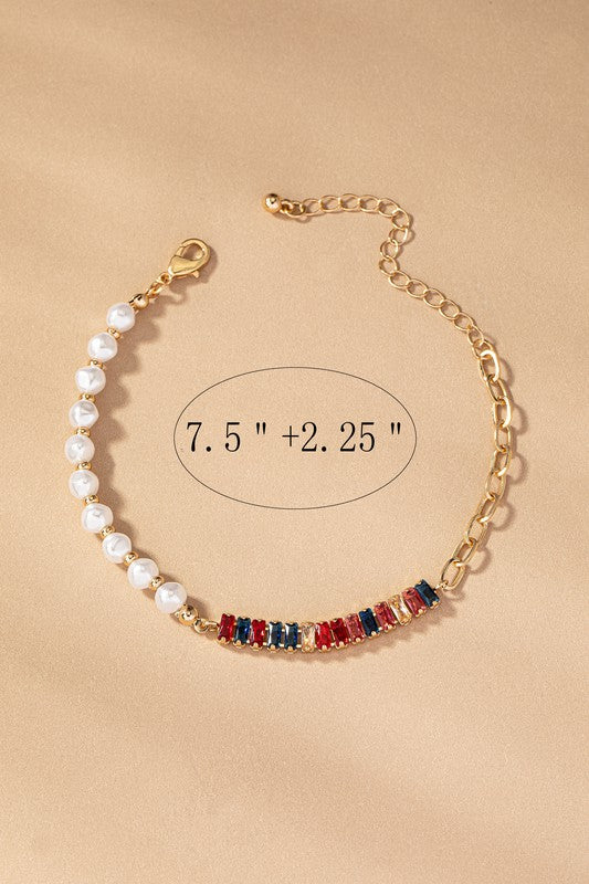 Pearl + Rhinestone Bracelet