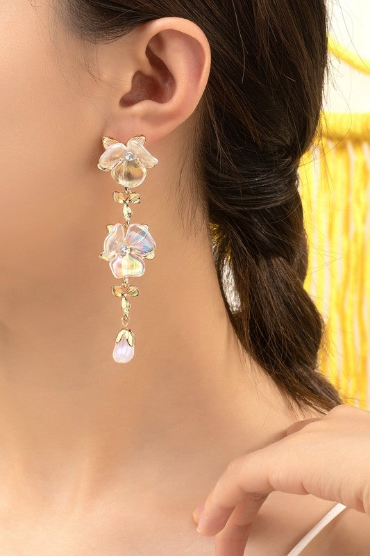 Iridescent Floral Earrings
