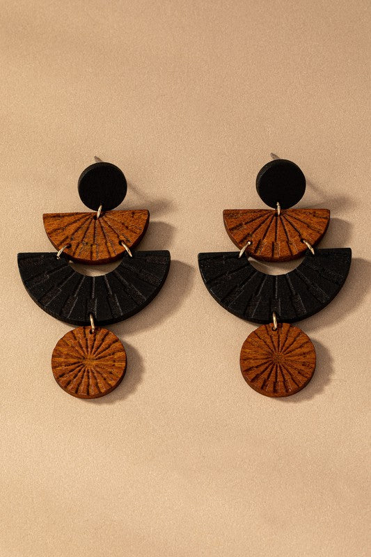 Engraved Wood Earrings