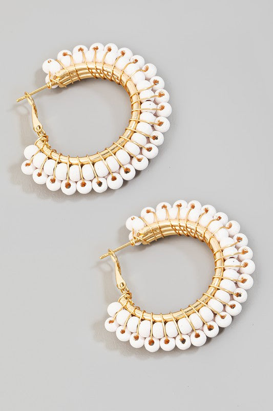 Beaded Hoop Earrings