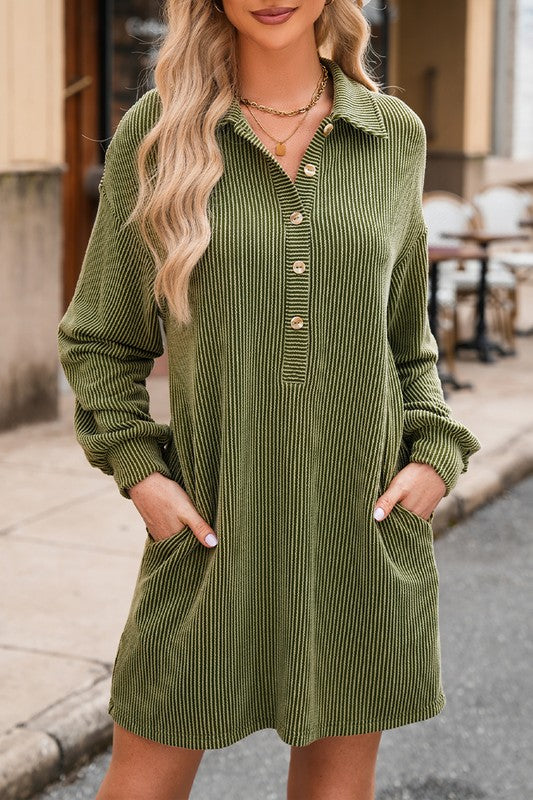 Corded Green Mini Dress