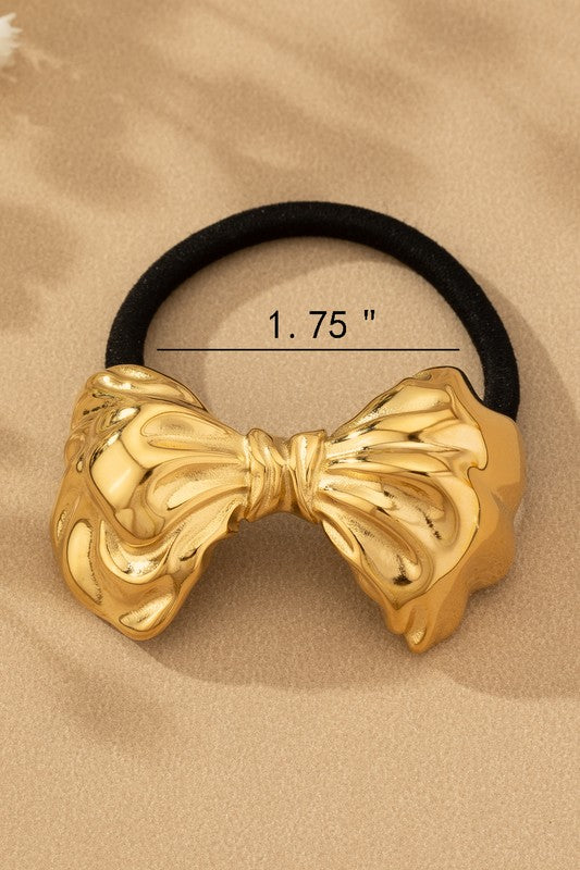 Golden Bow Hair Tie