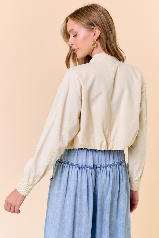 Bubble Hem Bomber Jacket