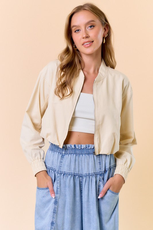 Bubble Hem Bomber Jacket
