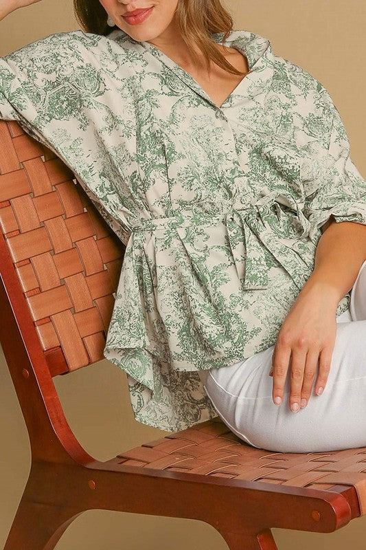 Belted Spring Blouse