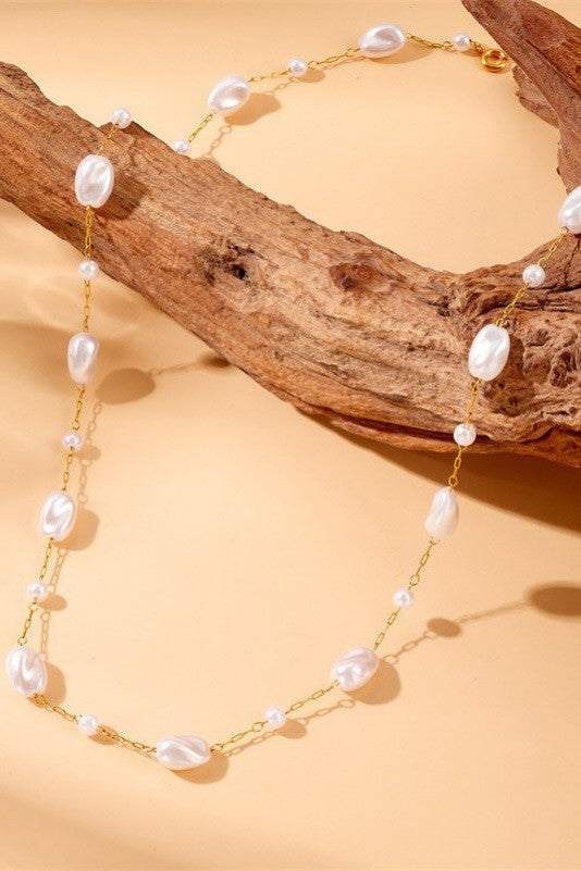 18K Stainless Steel Pearl Nckla