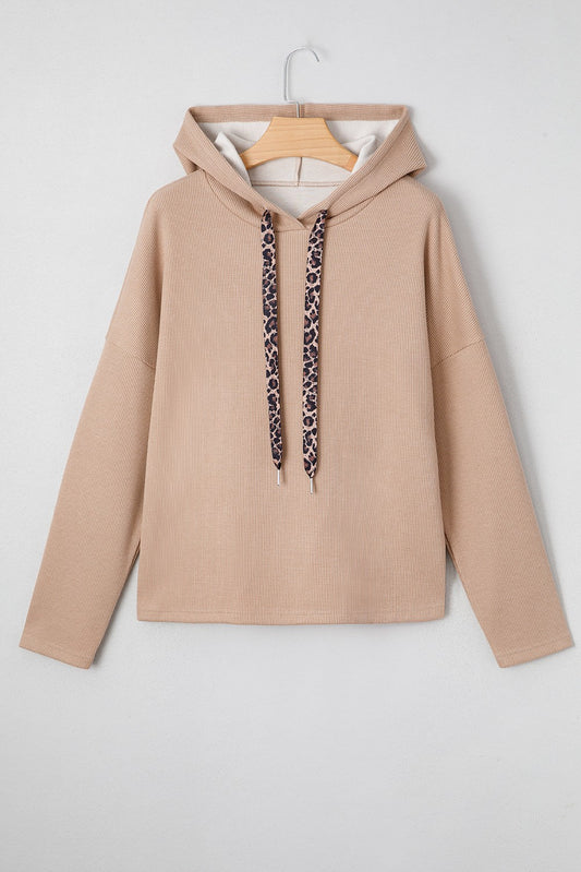 Thermal Leopard String Hoodie