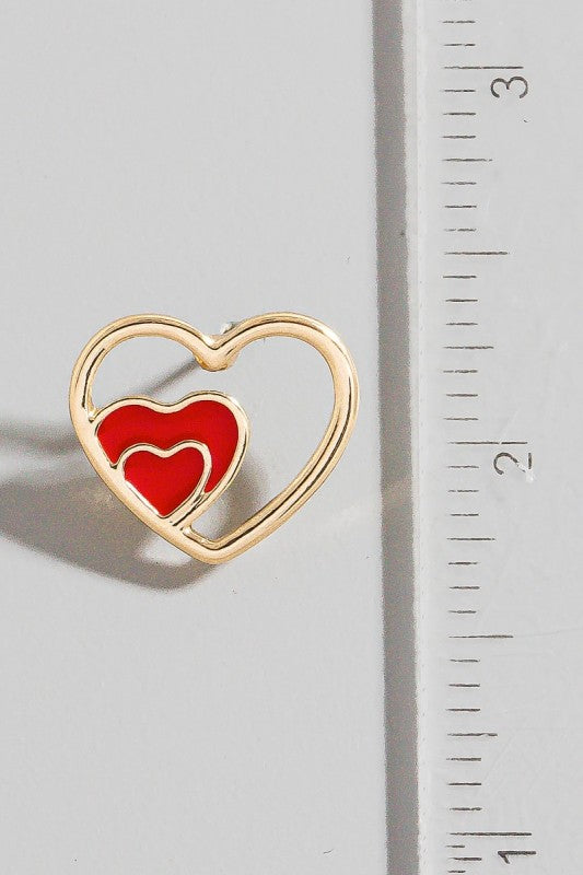 Enamel Heart Studs