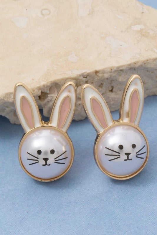 Pearl Bunny Studs
