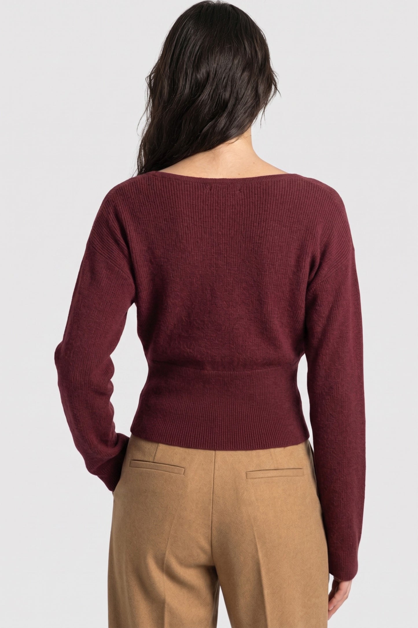Lace Detail Wrap Sweater