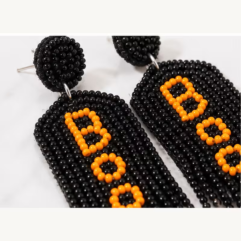 Beaded Boo Earrings