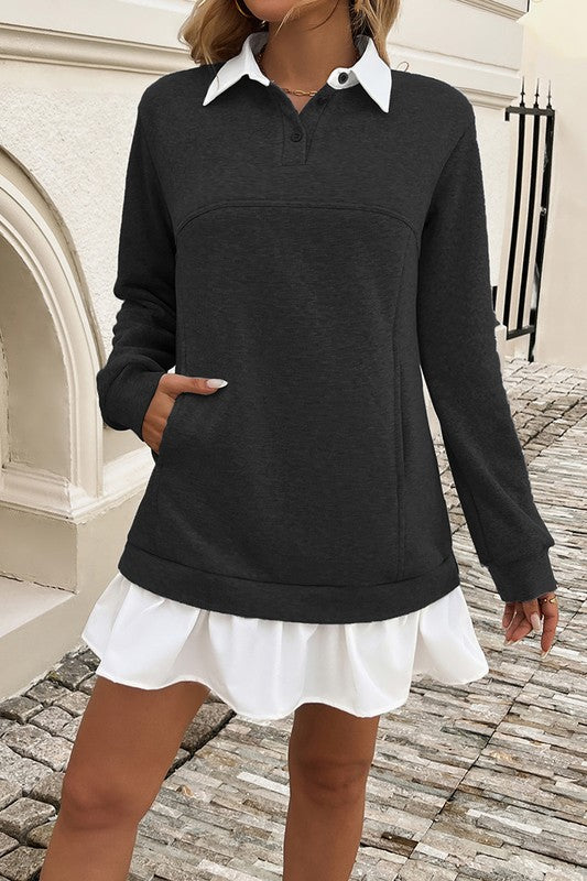 Layered Sweatshirt Dress