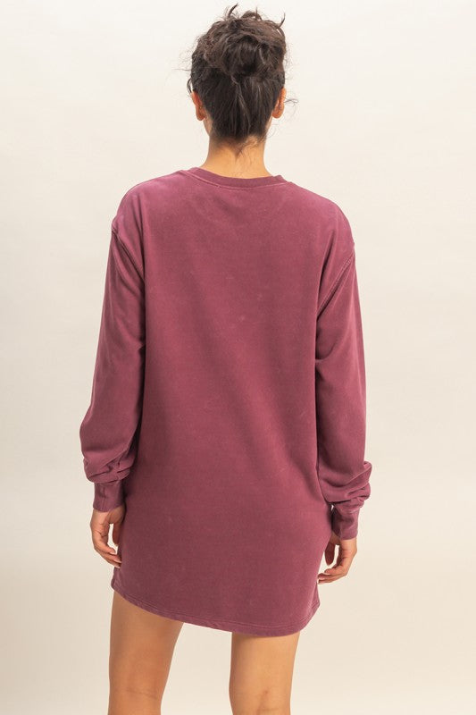 Mineral Wash Sweatshirt Dress
