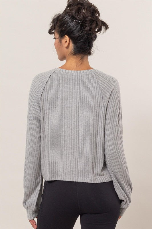 Brushed Henley Knit Top