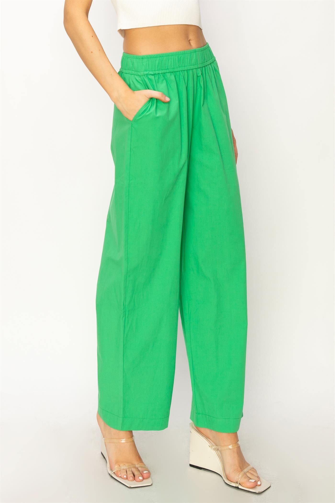 Poplin Wide Leg Pants