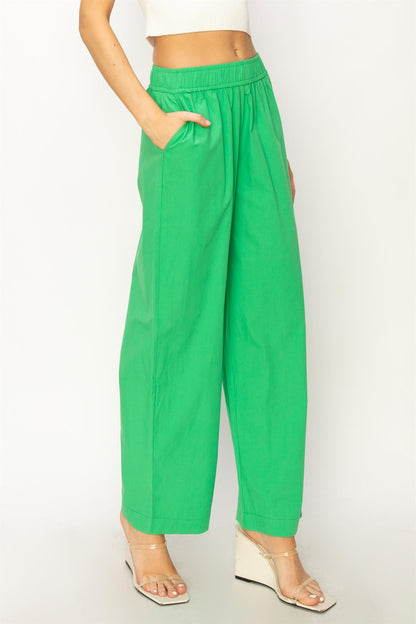 Poplin Wide Leg Pants