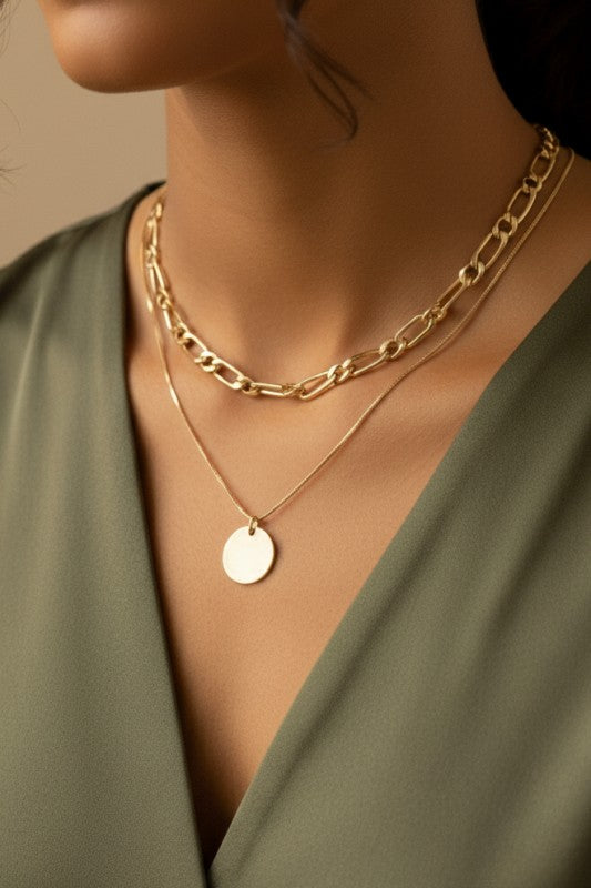 Layered Disk Necklace