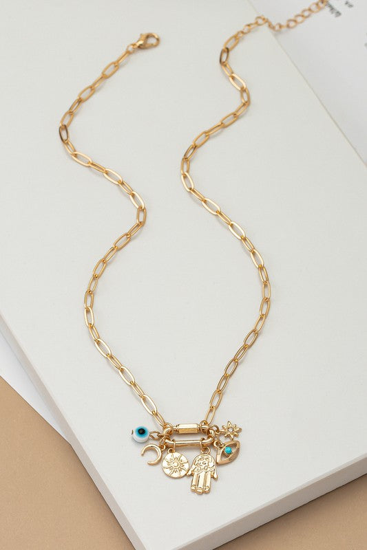 Hamsa Hand Charm Necklace