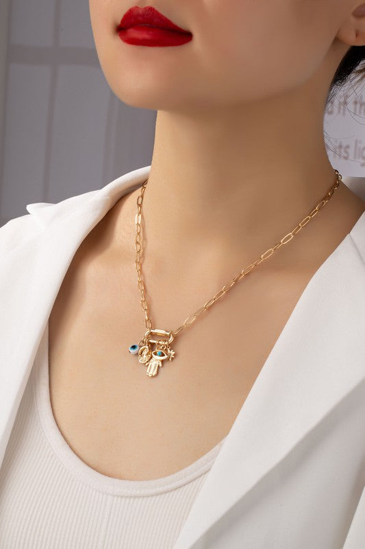 Hamsa Hand Charm Necklace