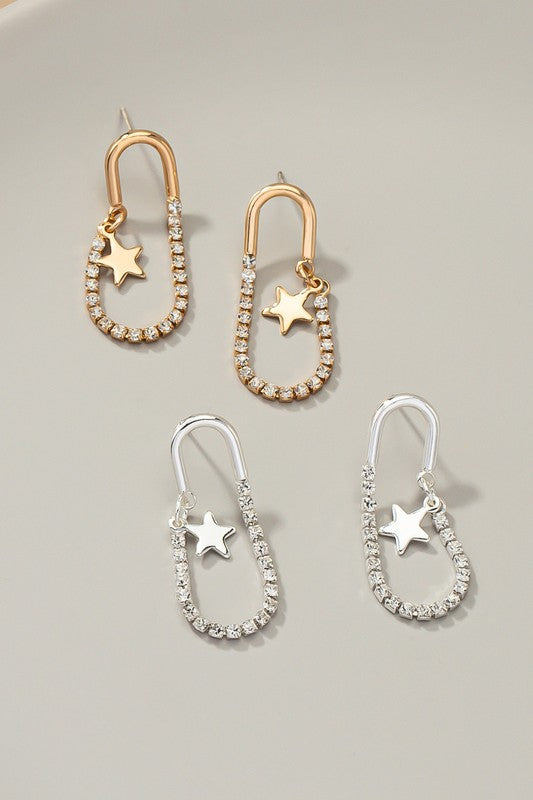 Rhinestone Star Earringss