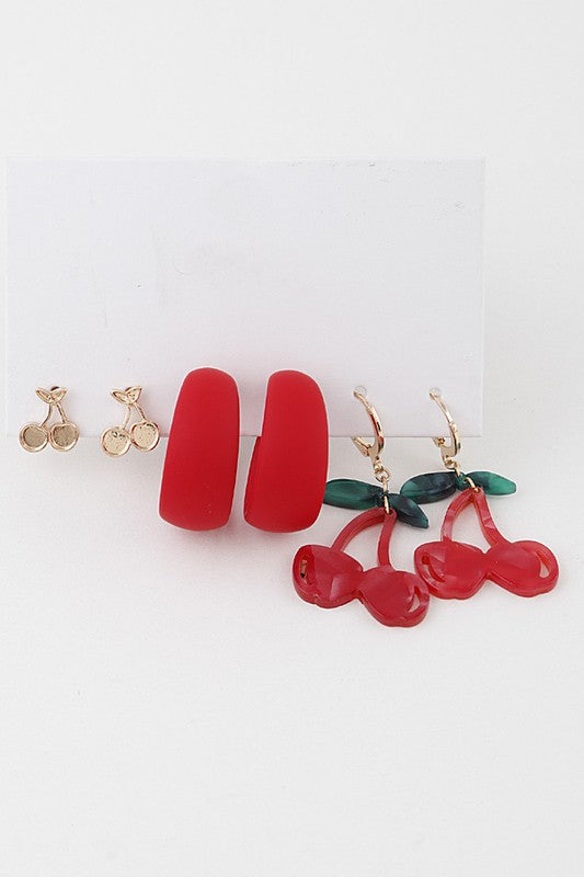 Cherry Earring Set