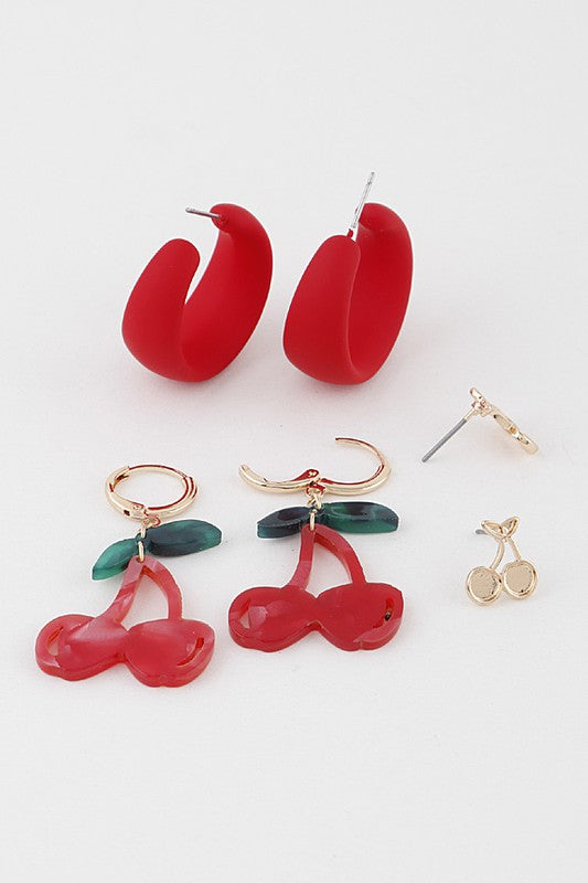 Cherry Earring Set