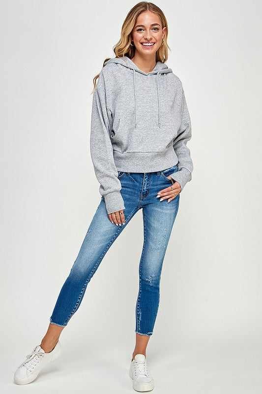 Fleece Cropped Hoodie