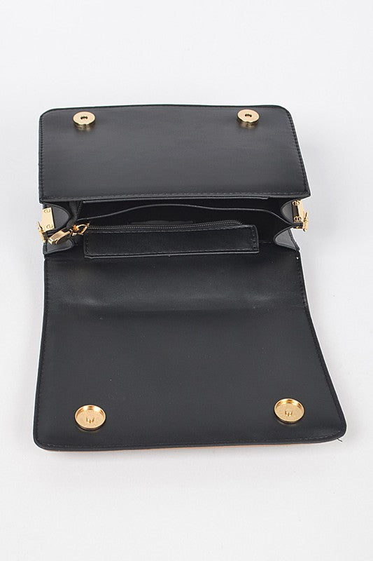 Pleated Faux Leather Handbag