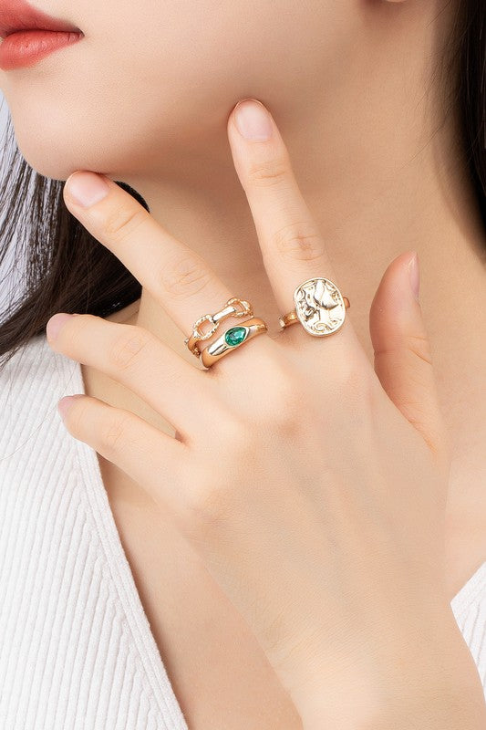 Emerald Ring Set