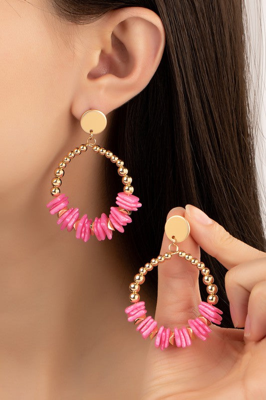 Pink Glimmer Hoops