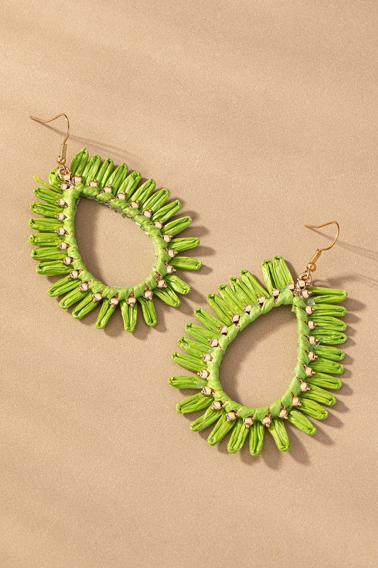 Raffia Tear Drop Earrings