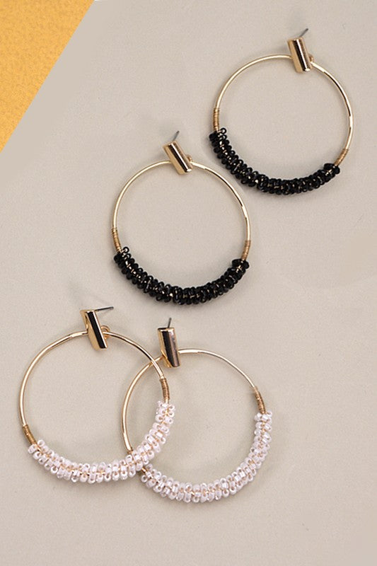 Beaded Hoop Earrings