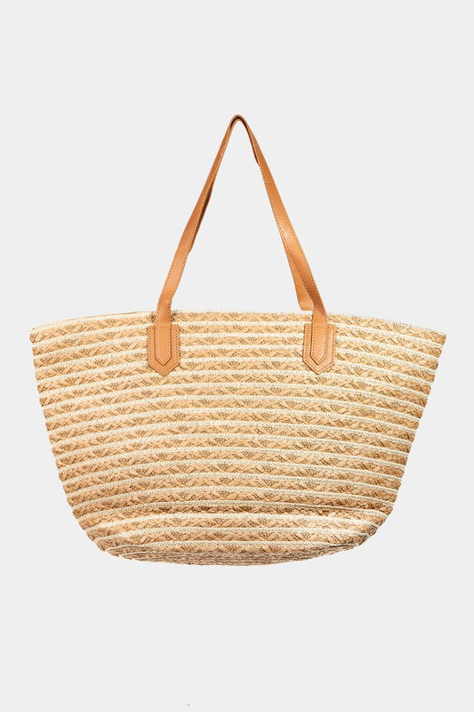Braided Straw Tote Bag