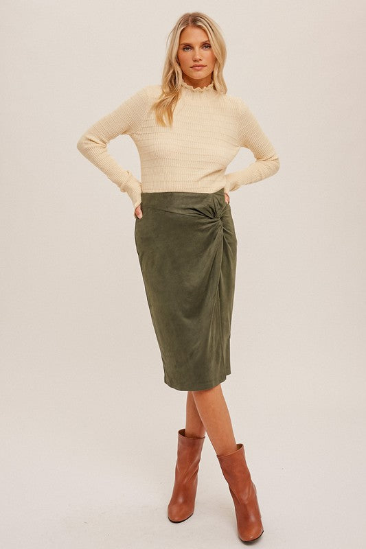 The Meagan Faux Suede Skirt
