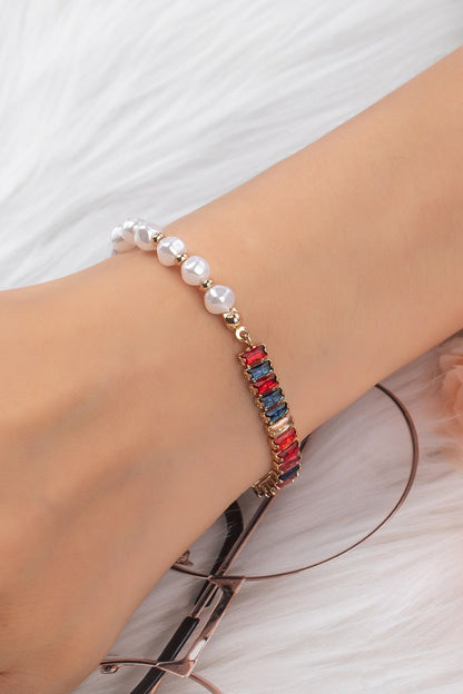 Pearl + Rhinestone Bracelet