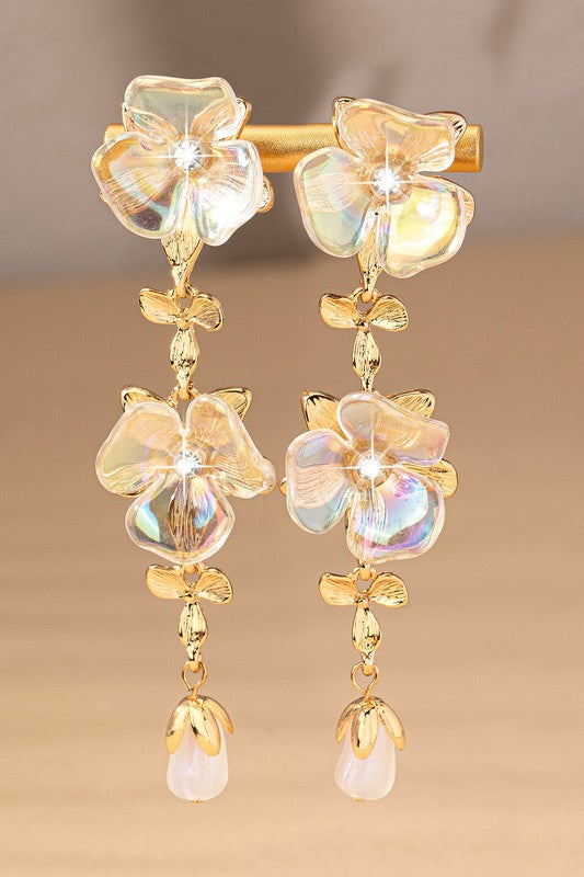 Iridescent Floral Earrings