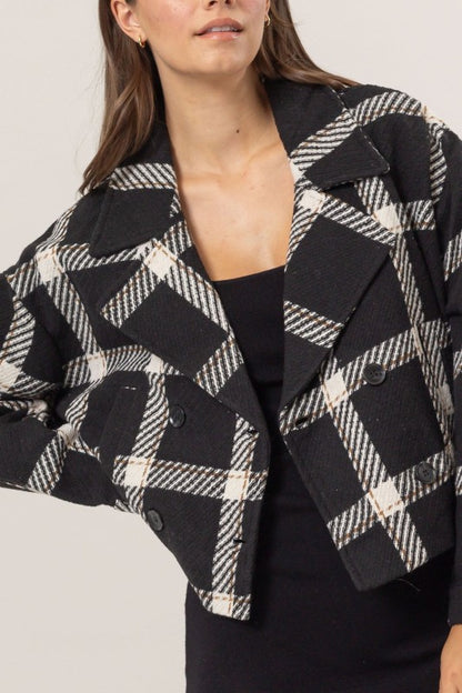 Plaid Double Breasted Jacket