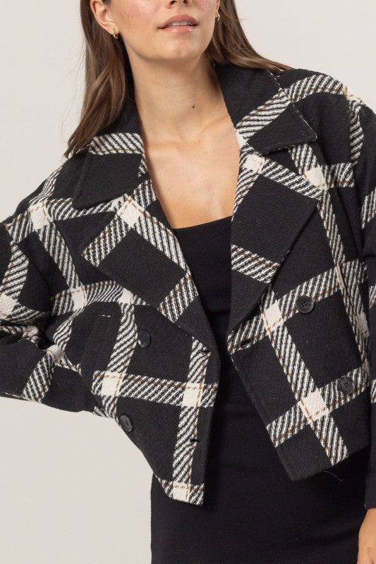 Plaid Double Breasted Jacket