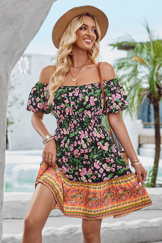 Off the Shoulder Floral Dress