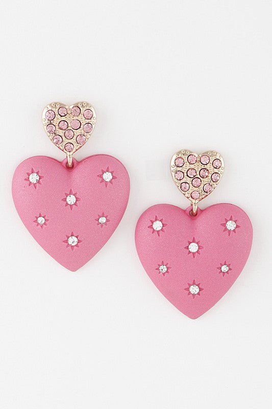 Jeweled Heart Studs