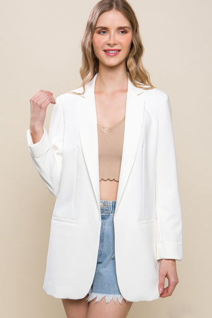 Woven Boyfriend Blazer
