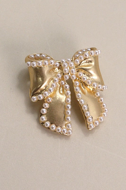 Pearl Bow Brooch & Shoe Charm