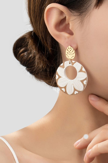 Engraved Wood Earrings