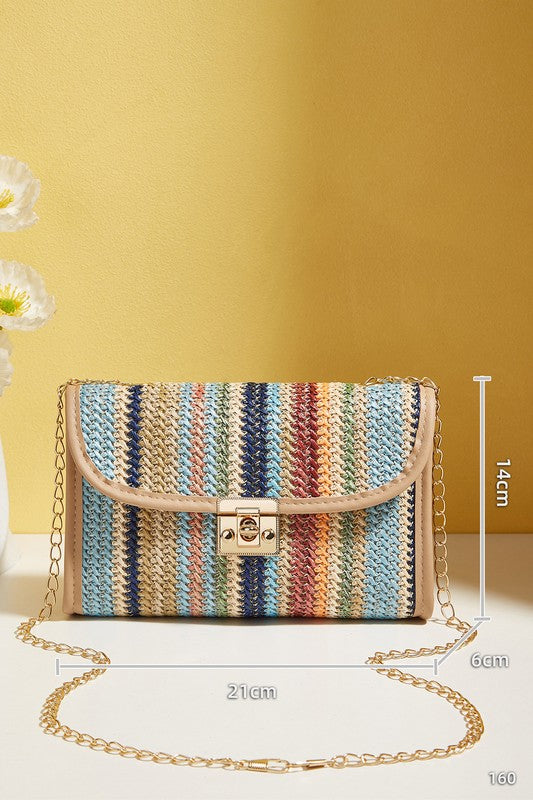 Crochet Striped Crossbody