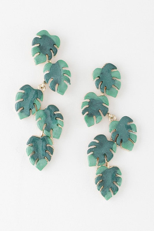 Monstera Leaf Earrings